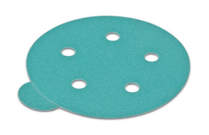 PSA disc, 5", 5 holes, aluminum oxide, 100 grit, filmbac with tabs, 100 per package PSA disc, 5", 5 holes, aluminum oxide, 100 grit, filmbac with tabs, 100 per package