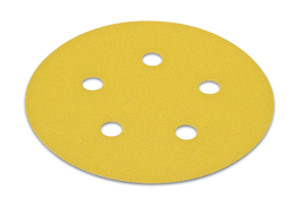 H&L disc, 5", 5 holes, aluminum oxide, gold, 180 grit, paper, 100 per package H&L disc, 5", 5 holes, aluminum oxide, gold, 180 grit, paper, 100 per package