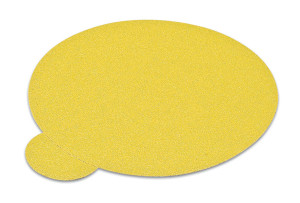 PSA disc, 6", no holes, aluminum oxide, gold, 120 grit, paper with tabs, 100 per package