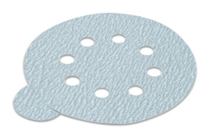 PSA disc, 5", 8 holes, silicon carbide, 220 grit, paper with tabs, 100 per package