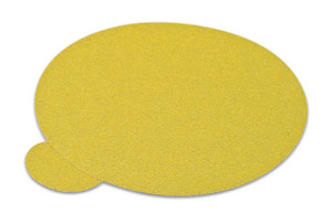 PSA disc, 5", no holes, aluminum oxide, gold, 100 grit, paper with tabs, 100 per package PSA disc, 5", no holes, aluminum oxide, gold, 100 grit, paper with tabs, 100 per package