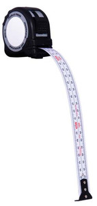 Tape Measure, flatback, 16 feet/5 meters, standard/metric