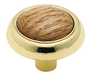 Royal Family, Oak Polished Brass 1-1/4"