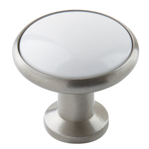 Satin Nickel, White Satin Nickel 1-3/16"