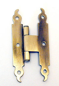 Decorative "H" Furniture Hinges, 3/8" Offset,Antique English
