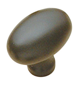 Period Brass Oval Knobs, Solid Brass/Oil Rubbed Bronze 1-3/8" X 1" Oval