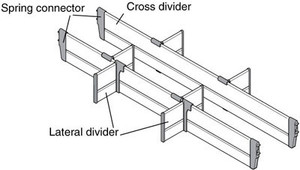 Tandembox Deep Drawer Orgaline Components, Cross Divider Gray 115M H X 1077Mm L