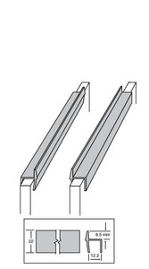 1/2" Hanging File Rail, White 2.5M / 98-7/16"