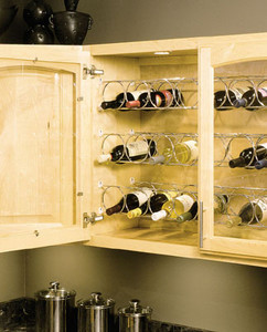 Horizontal Wine Rack - 5 Ring, Frosted Nickel 23-5/8" X 4-3/8"