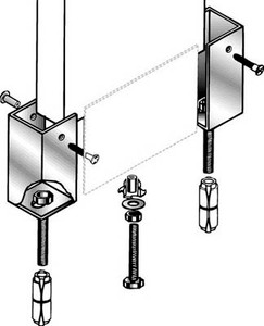 Pilaster Post Anchoring Device Pak, 1-1/4"