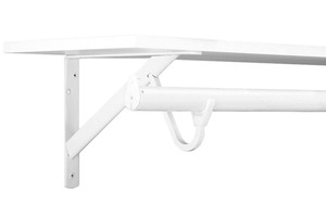 KV Heavy Duty Fixed Rod & Shelf Bracket, White