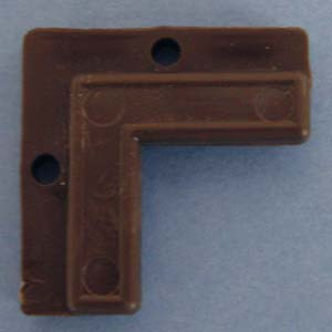 Glass Corner Clip Brown 3/16", Bag of 4