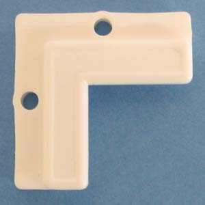 Glass Corner Clip White 3/16", Pkg of 50
