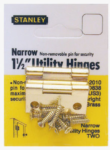 Narrow, Fixed Pin Hinges, Similar To # S0838 2 St4C Brass 2" X 1-9/16"