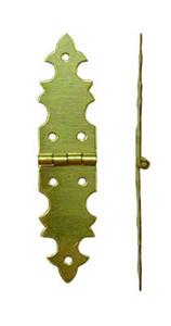 Solid Brass Miniature Hardware, Similar To # S5315 3 Ornamental Hinge Solid Brass 5/8" X 2-11/16"