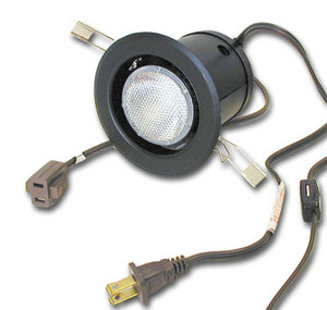 50W Halogen Light, Clip Mount with Flange & Switch, Similar To # Slcfba2R Blk ,Black