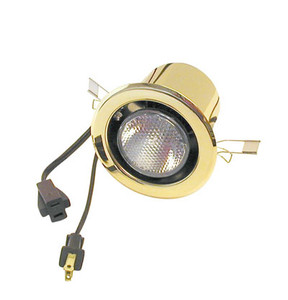 50W Halogen Light, Clip Mount with Flange, no Switch, Similar To # Slcfba3R Pb ,Polished Brass