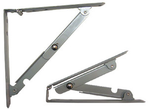 Folding Shelf Bracket, 66 Lb Limit Gray 16" X 16"