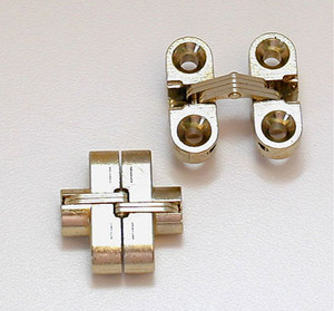 Soss Invisible Hinges, Light Duty, Satin Brass 3/8" X 19/64" X 1-11/16"