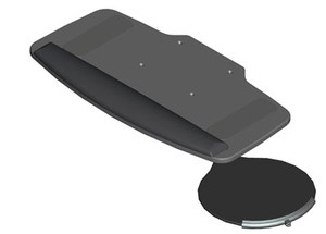 Keyboard Tray w/Swivel Mouse Surface, Black 20" W X 11" D