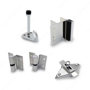 Hardware Surface Hinge Kit for Inswing Door, Door Thickness 7/8 in, Pilaster Thickness 1 1/4 in, Door Side Left