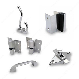 Surface Hinge Hardware Kit for Outswing Door, Door Thickness 7/8 in, Pilaster Thickness 1 1/4 in, Door Side Left Surface Hinge Hardware Kit for Outswing Door, Door Thickness 7/8 in, Pilaster Thickness 1 1/4 in, Door Side Left