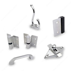 Surface Hinge Hardware Kit for Outswing Door, Door Thickness 3/4 in, Pilaster Thickness 3/4 in, Door Side Left Surface Hinge Hardware Kit for Outswing Door, Door Thickness 3/4 in, Pilaster Thickness 3/4 in, Door Side Left