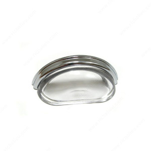 Eclectic Metal and Crystal Cup Pull - 1008, Finish Clear / Chrome Eclectic Metal and Crystal Cup Pull - 1008, Finish Clear / Chrome