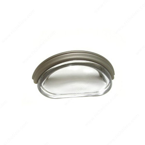 Eclectic Metal and Crystal Cup Pull - 1008, Finish Clear / Matte Nickel Eclectic Metal and Crystal Cup Pull - 1008, Finish Clear / Matte Nickel