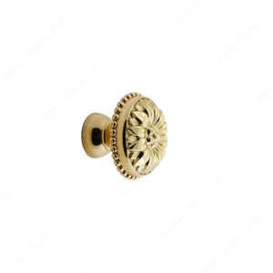 Cabinet Knob 1030 Series, Diameter - Overall Dimensions 1 3/8 in, Finish Polished Brass, Projection - Overall Dimensions 1 1/8 in Cabinet Knob 1030 Series, Diameter - Overall Dimensions 1 3/8 in, Finish Polished Brass, Projection - Overall Dimensions 1 1/8 in