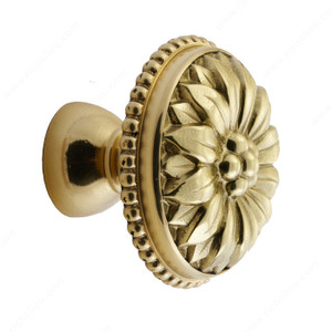 Cabinet Knob 1030 Series, Diameter - Overall Dimensions 1 3/4 in, Finish Polished Brass, Projection - Overall Dimensions 1 5/8 in