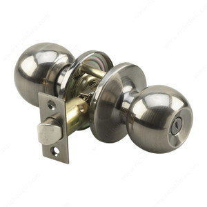 Ball Knobs - 1040 Series, Finish Antique Nickel, Function Privacy