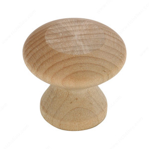 Eclectic Maple Wood Knob - 118, Finish Unfinished Maple, Screw/Nail 8/32 (Not Included) PRO-PACK 5 Eclectic Maple Wood Knob - 118, Finish Unfinished Maple, Screw/Nail 8/32 (Not Included) PRO-PACK 5