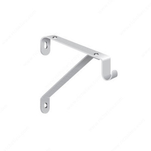 Shelf and Rod Support - White, Rod Diameter 1 1/4 in, Material Steel, Height - Overall Dimensions 8 in, Depth 12 to 14 in