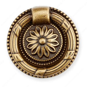 Traditional Brass Pull - 1223, Finish Florence, Projection - Overall Dimensions 9 to 39 mm, Diameter - Overall Dimensions 37 mm