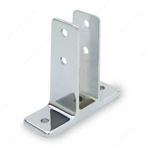 Urinal Screen Bracket, Panel Size 1 in, Bracket Height 3 1/2 in, Base Width 4 in Urinal Screen Bracket, Panel Size 1 in, Bracket Height 3 1/2 in, Base Width 4 in