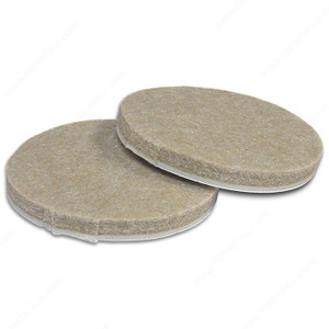 PRO-TEC Heavy-Duty Beige Round Felt Pad, Diameter 1 7/8 in PRO-PACK 5