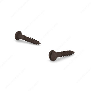 Decorative Wood Screws, Pan Head, Slotted Drive, Regular Thread, Regular Wood Point, Colored Screws, Finish Rust, Material Steel PRO-PACK 2 Decorative Wood Screws, Pan Head, Slotted Drive, Regular Thread, Regular Wood Point, Colored Screws, Finish Rust, Material Steel PRO-PACK 2