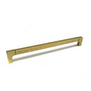 Contemporary Metal Pull - 1414, Center to Center 288 mm, Finish Burnished Brass, Length - Overall Dimensions 303 mm