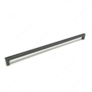 Contemporary Metal Pull - 1414, Center to Center 512 mm, Finish Matte Black Iron, Length - Overall Dimensions 527 mm