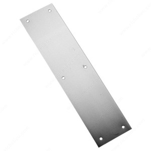 Push Plate, Type Push Plate, Length 16 in, Width 4 in, Finish Aluminum