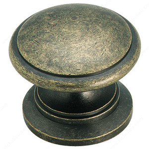 Traditional Zinc Knob - 1466, Finish Weathered Brass Traditional Zinc Knob - 1466, Finish Weathered Brass