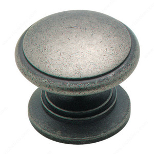 Traditional Zinc Knob - 1466, Finish Weathered Nickel Traditional Zinc Knob - 1466, Finish Weathered Nickel