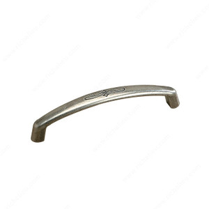 Transitional Brass Pull - 1513, Center to Center 96 mm, Finish Faux Iron, Length - Overall Dimensions 105 mm