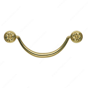 Bail Pull 1521/1522, Finish Antique Brass, Center to Center 4 in Bail Pull 1521/1522, Finish Antique Brass, Center to Center 4 in