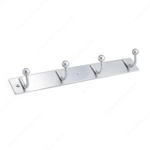 Utility Hook Rack - 164, Board Finish Brushed Aluminium, Finish Brushed Aluminum, Our Divisions Nystrom