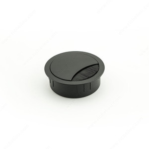 Round Grommet with Brush, Bore Hole 80 mm, Finish Black, Diameter - Overall Dimension 88 mm, Height - Overall Dimensions 13.5 mm