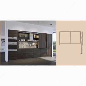 HAWA-Folding Concepta 25 Short- Bifold/Slide-In Pocket, Ideal system for above counter tops., Opening Right-Hand Opening