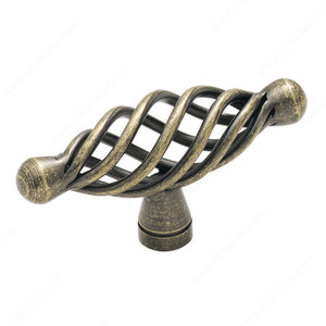 Traditional Zinc T-Knob - 19321, Finish Weathered Brass Traditional Zinc T-Knob - 19321, Finish Weathered Brass