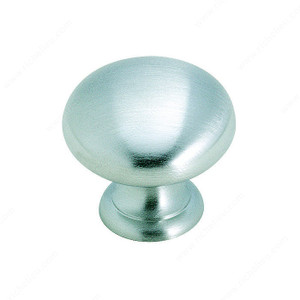 Allison Brass Knob - 1950, Finish Matte Chrome, Diameter - Drilling Dimensions 1 1/4 in